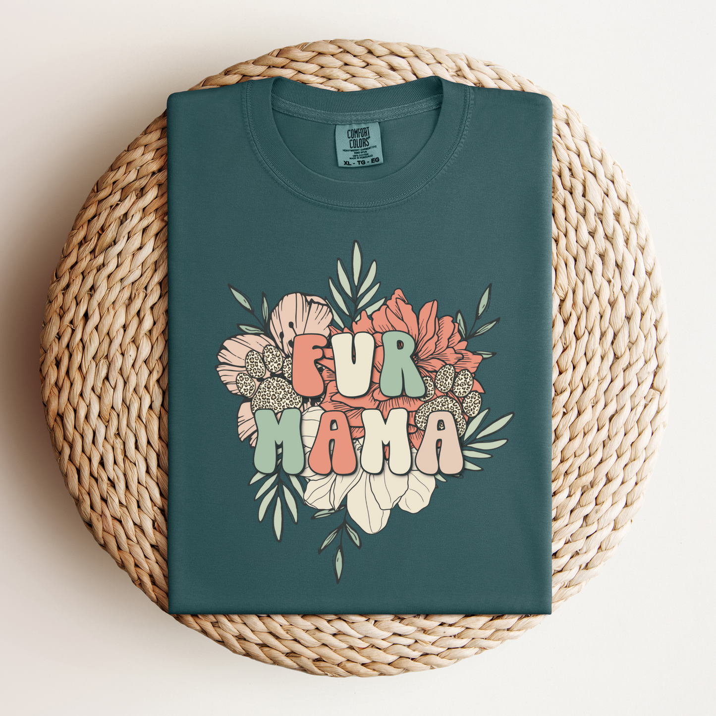 Fur Mama Foral Tee - NotTodayLuciifer