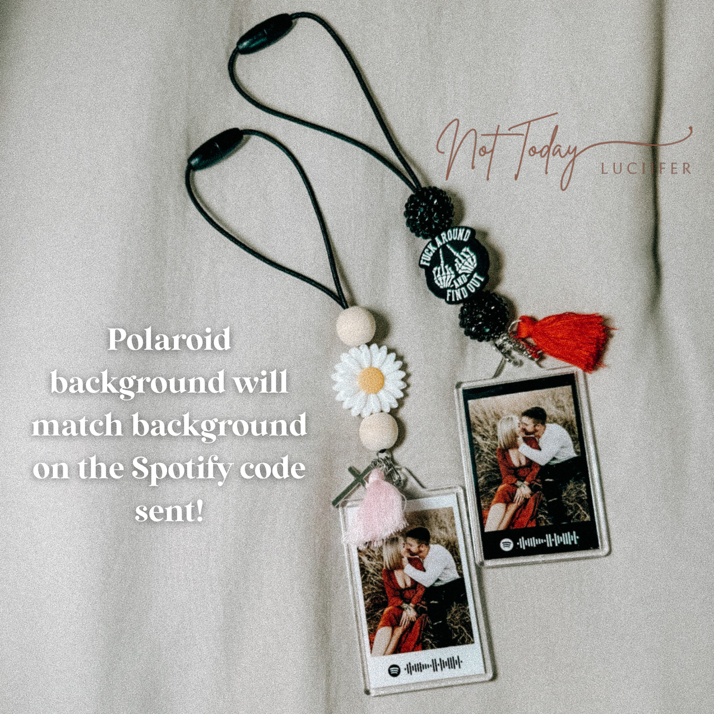 Spotify Polaroid Personalized Car Charm